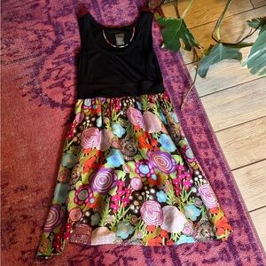 Anthropologie | Fei Silk Dress – Black Floral | Size small